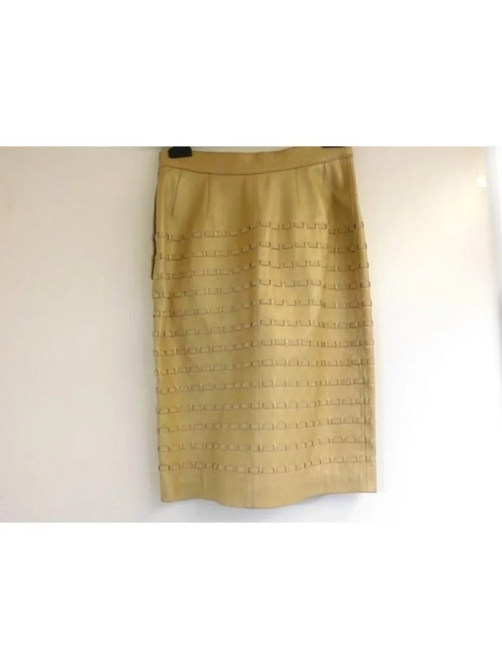 Loewe Leather Skirt Beige